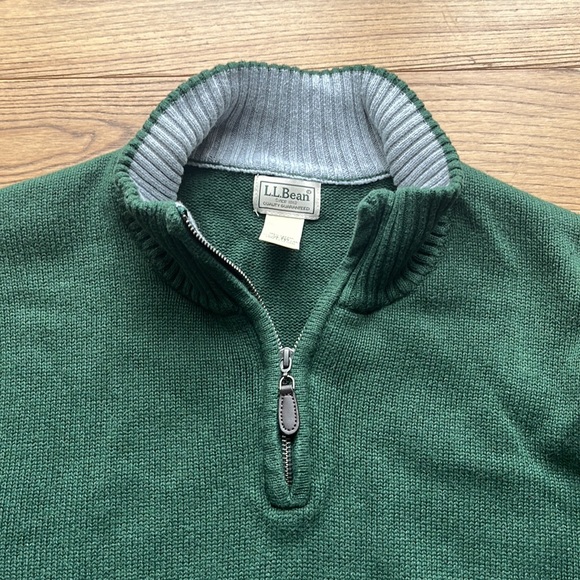 L.L. Bean Men's Cotton Sweater, Quarter-Zip size XL - Picture 4 of 8